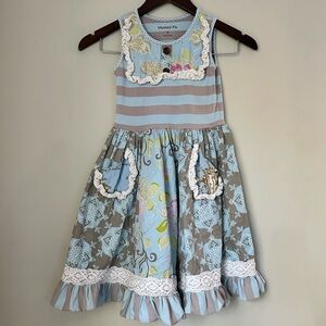 Mustard Pie | Floral and Lace Sleevless Dress | size 6